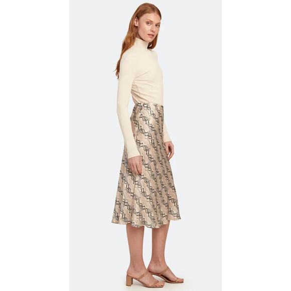 Bec and Bridge Python Midi Slip Skirt Cream Gray Womens US 10 New Snake Print - Picture 3 of 11